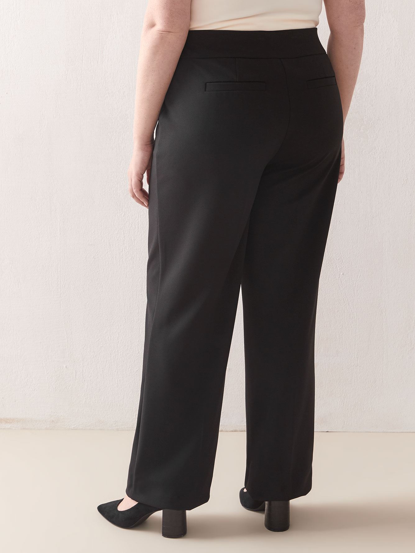 Pantalon evasé noir petite Clearance
