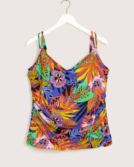 Tankini à motif tropical, avec armature flottante - Bleu Rod Beattie