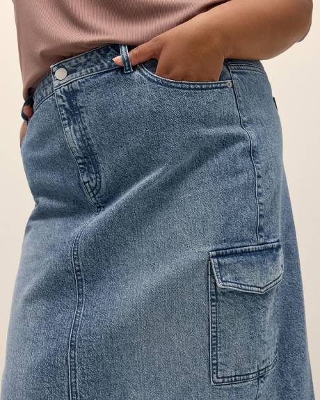 Responsible, Medium Wash Denim Midi Skirt - d/C JEANS