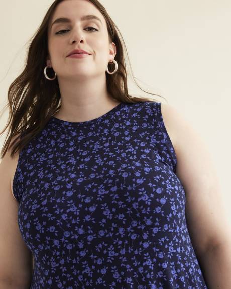 Robe évasée sans manches, tissu responsable