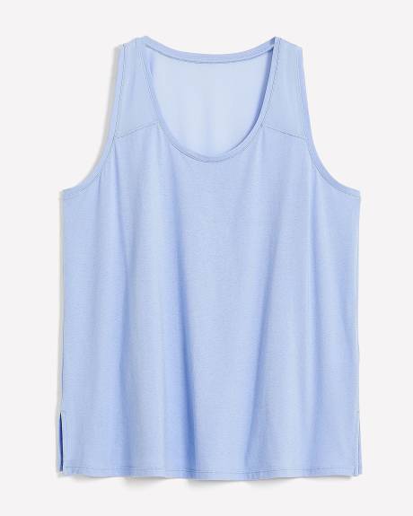 Crewneck Tank Top with Mesh Insert - Active Zone