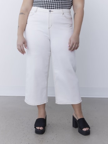 Responsible, 1948-Fit, Wide-Leg Cropped Jeans, White - d/C JEANS