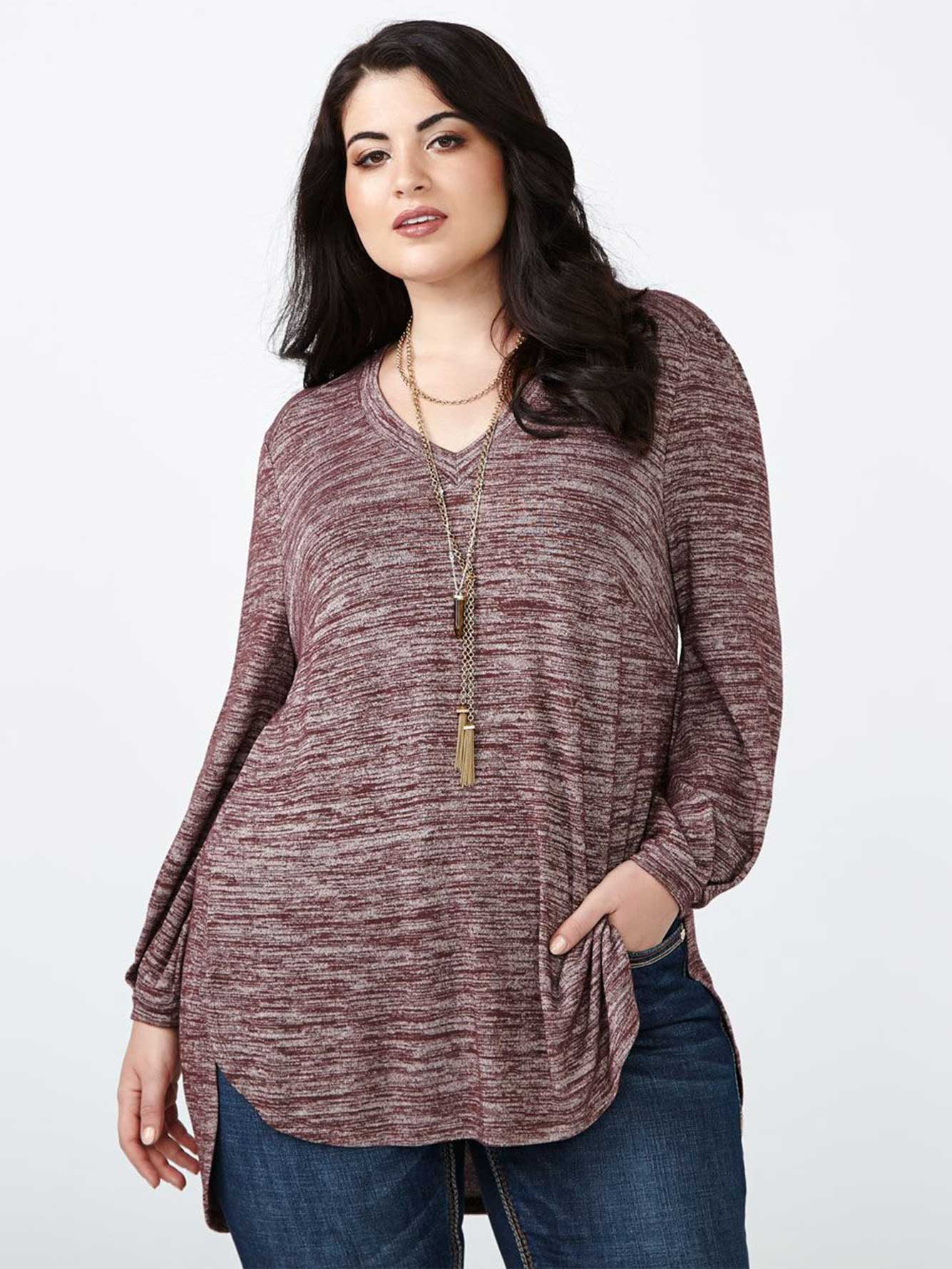 MELISSA McCARTHY Two-Toned Knit Top | Penningtons