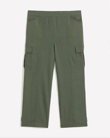 Pantalon cargo écourté à jambe droite avec ourlet réglable