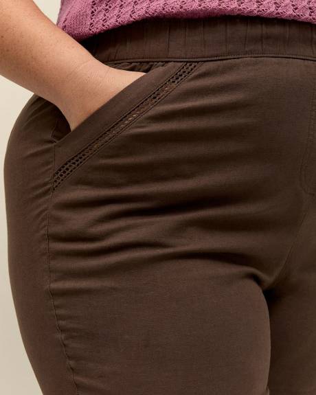 Linen Blend Tapered-Leg Pant