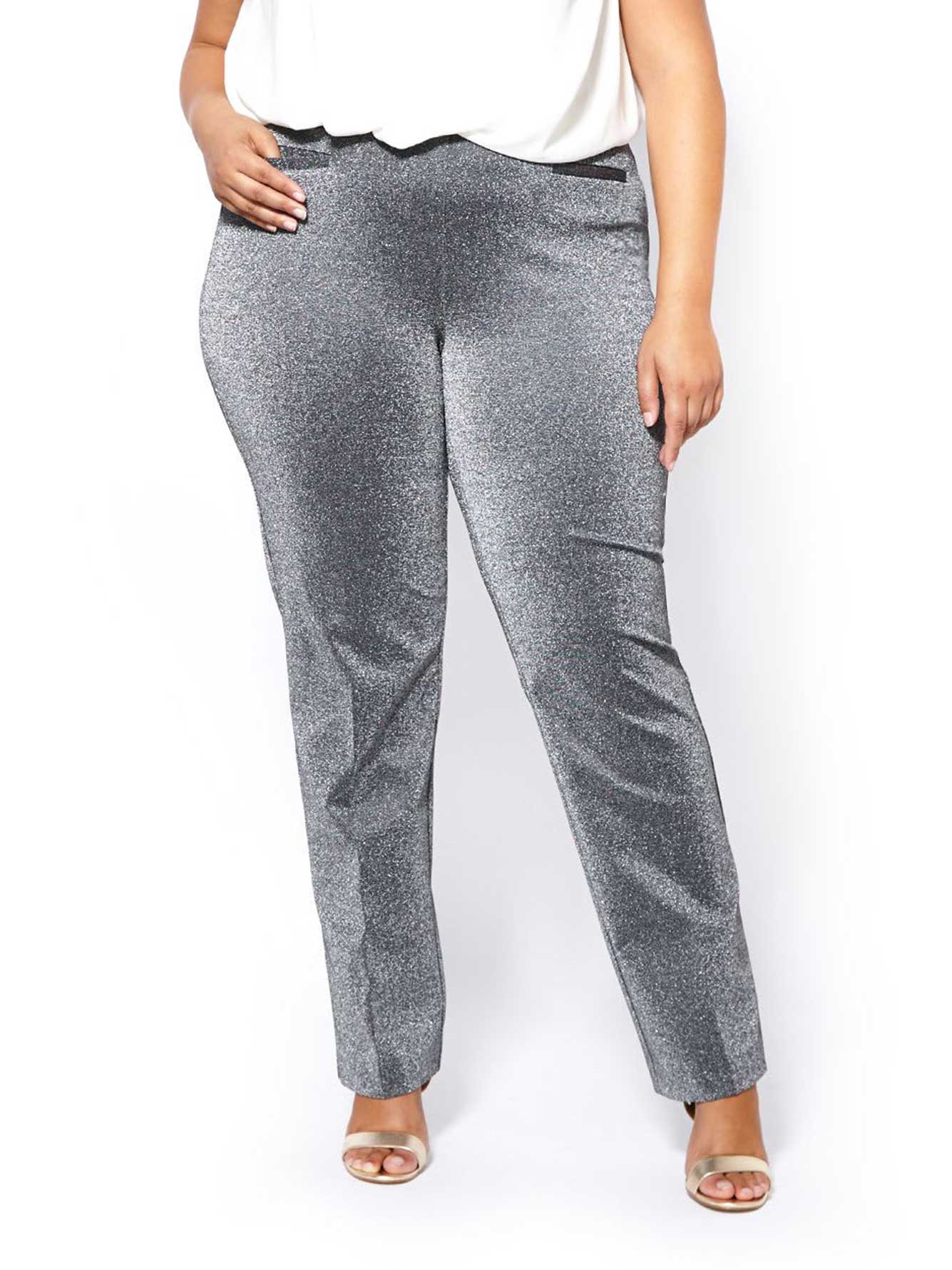 silver shimmer pants