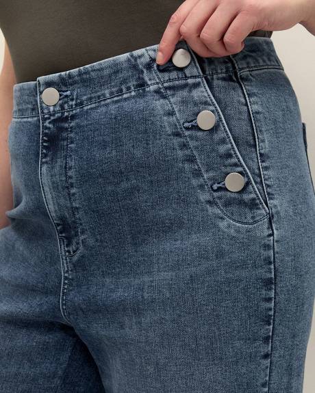 High-Waisted Ultra Wide-Leg Cropped Sailor Jeans - Addition Elle