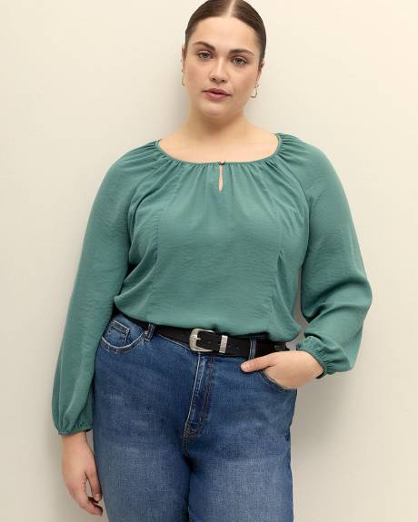 Scoop-Neck Swing Blouse