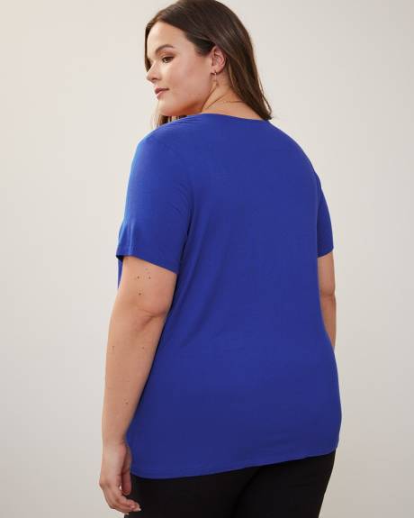 Short-Sleeve A-Line Knit Top