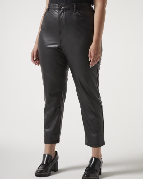 High-Waisted Straight-Leg Faux Leather Pant - Addition Elle