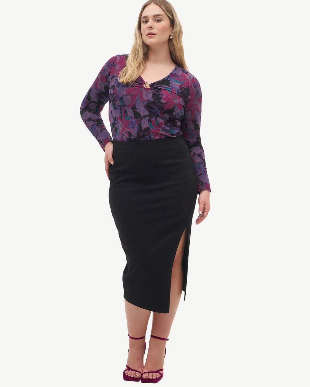 Faux Wrap Midi Skirt Addition Elle Penningtons