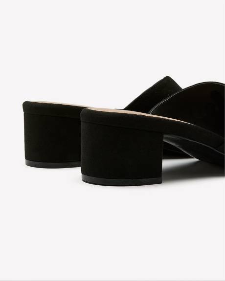 Extra Wide Width, Faux-Suede Block Heel Mule
