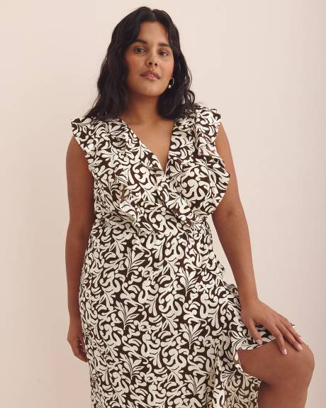 Ruffled Wrap-Style Maxi Dress - Addition Elle