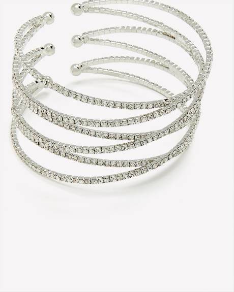 Fancy Stretch Rhinestone Cuff Bracelet