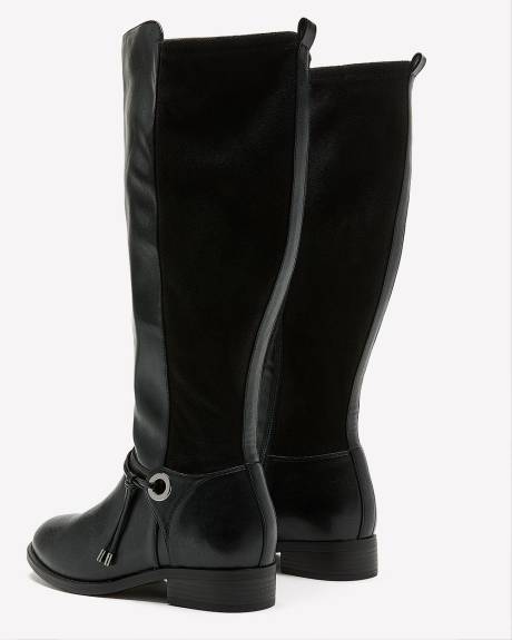Extra Wide Width, Tall Faux Leather Boot with Stretch Calf