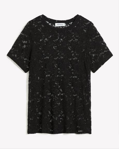 Black Lace Tee - Addition Elle