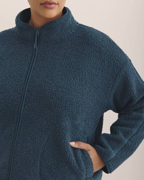 Short Sherpa Jacket with Hood - Active Zone