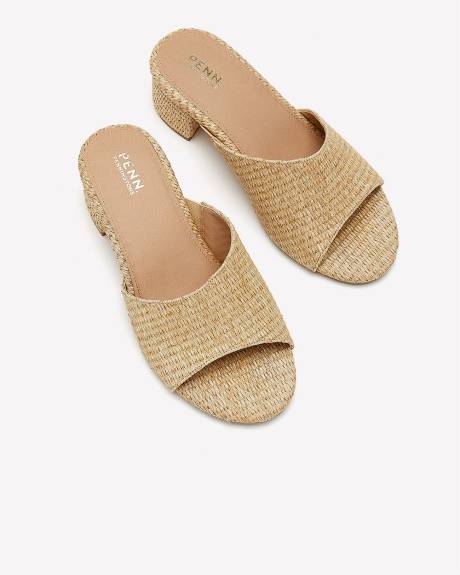 Extra Wide Width, Raffia Block Heel Mule