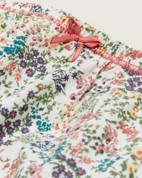 Culotte échancrée en coton jersey, imprimé fleurs du jardin - ti VOGLIO