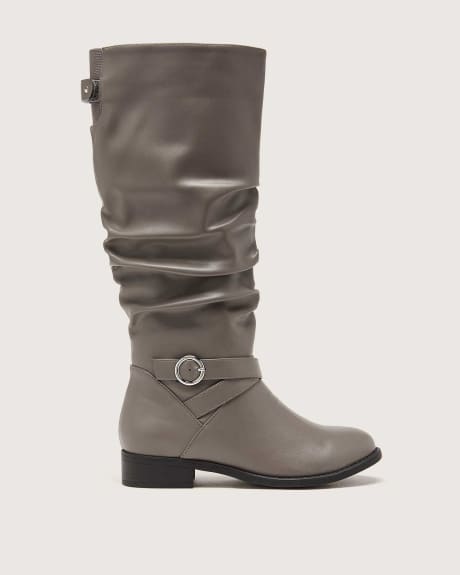 Extra Wide Width Tall Boots With Ruching - Addition Elle