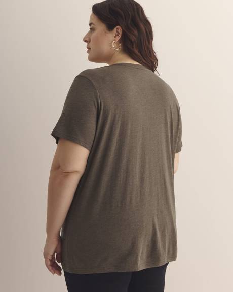 T-shirt col en V, coupe boyfriend - Essentiels PENN.