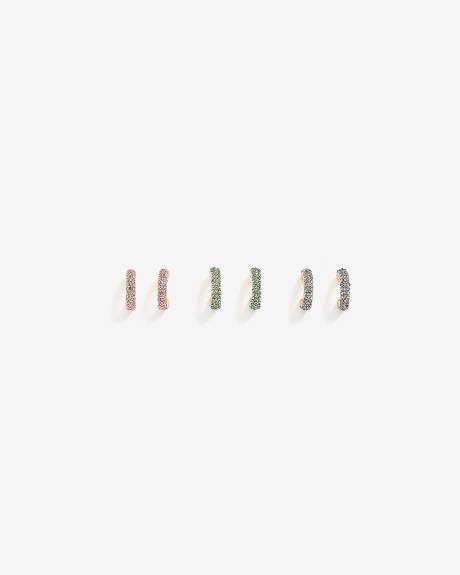 Coloured Mini Hoops, Set of 3