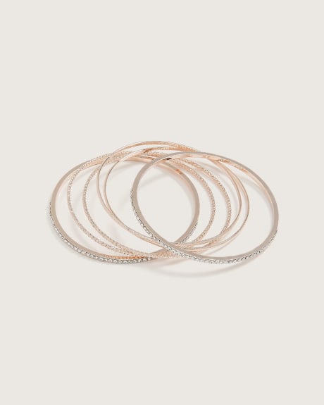 Assorted Thin Bangles, Set of 6