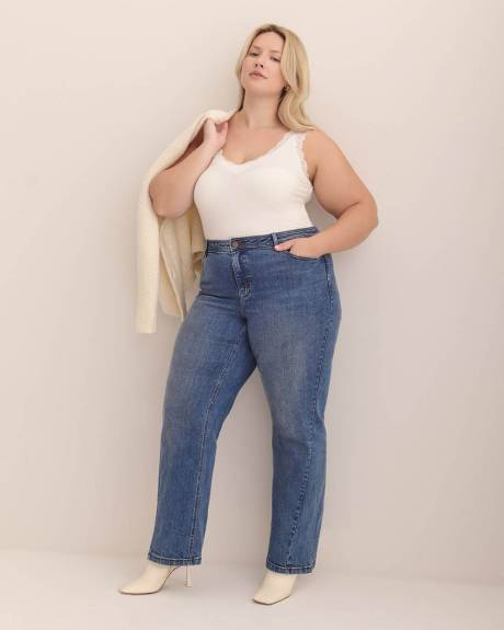 Ribbed V-Neck Cami with Lace - Addition Elle - PENN. Essentials