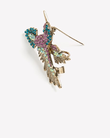 Broche en forme de colibri ornée de petites pierres