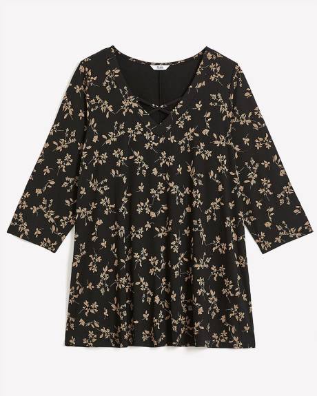 Haut long en tricot avec col en V à détail croisé