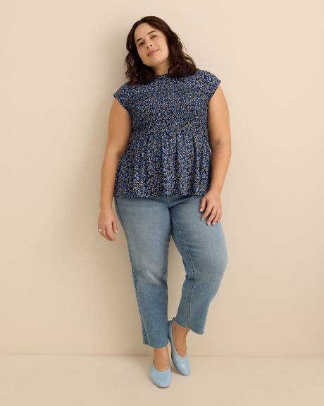 Haut &agrave; manches longues en tricot smock&eacute; - Addition Elle