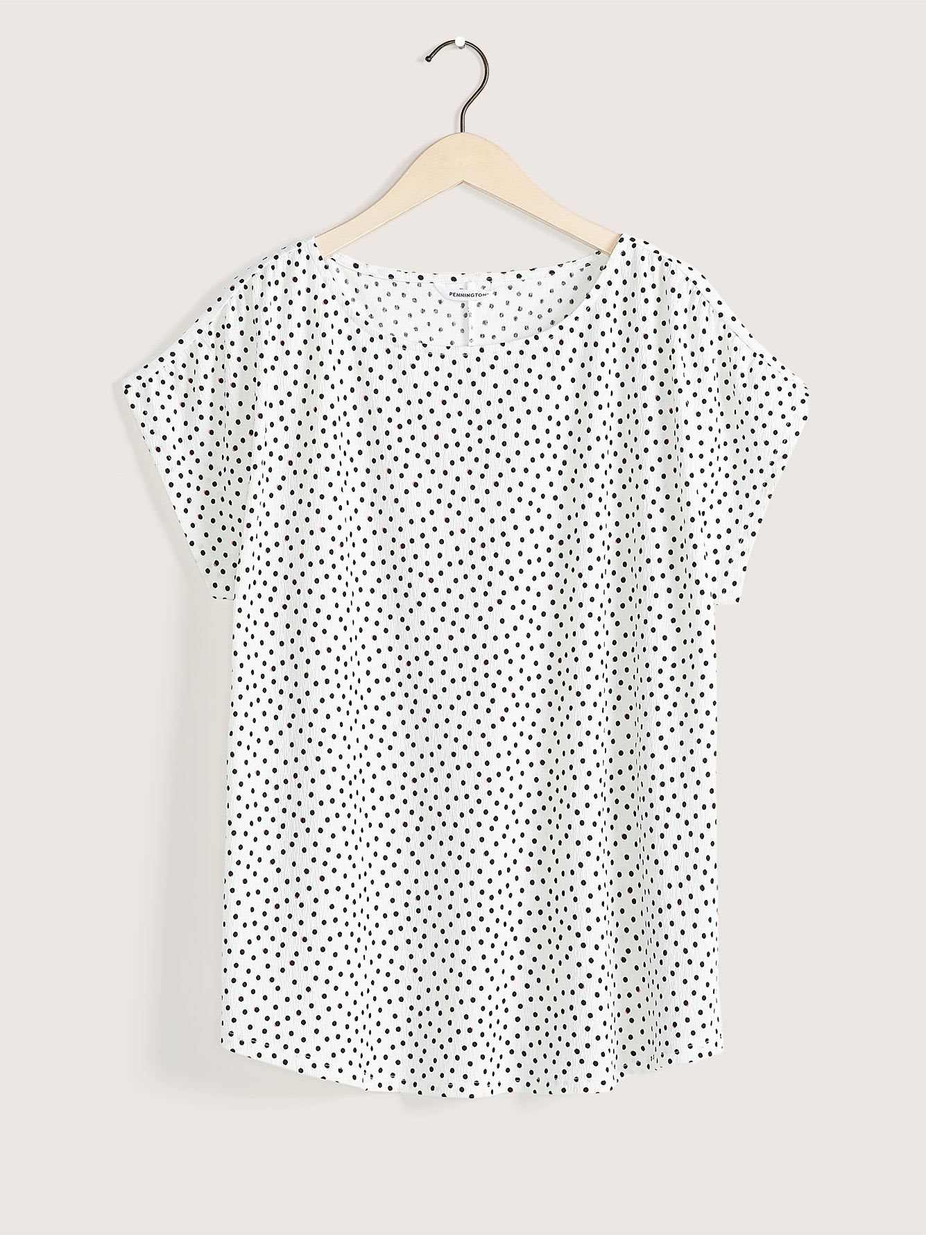 Scoop-Neck Tee with Curved Hem