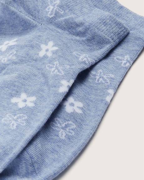 Ankle Socks with Daisy Pattern