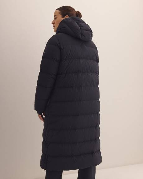 Black Amaze Puff Long Hooded Jacket - Columbia