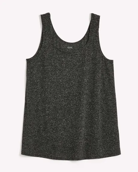 Camisole avec encolure en U et bretelles élastiques, mélange de lin