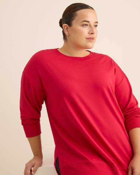 French Terry Tunic with Ribbed Details - Active Zone