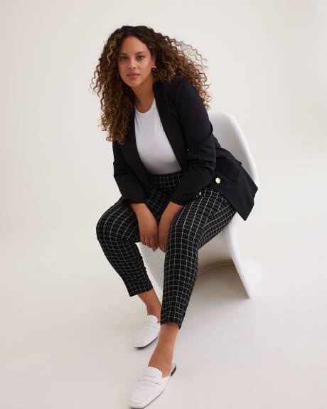 Skinny-Leg Savvy Fit Pant Windowpane Pattern - PENN. Essentials