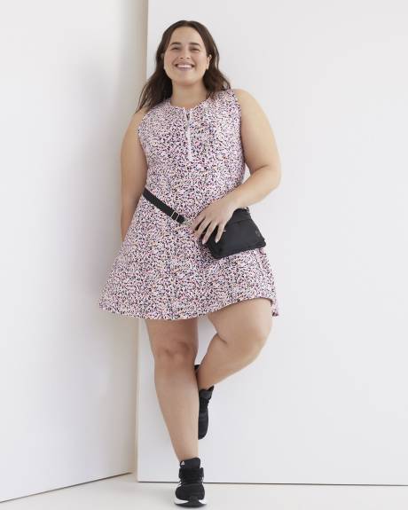 Printed Sleeveless Knit Dress with Undershort - Active Zone