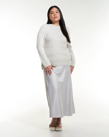 Pull en tricot gris à encolure ronde - Addition Elle