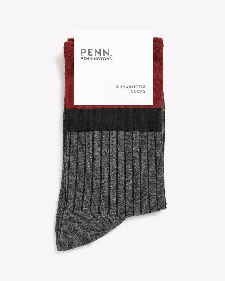 Colourblock Scallop-Edge Crew Socks