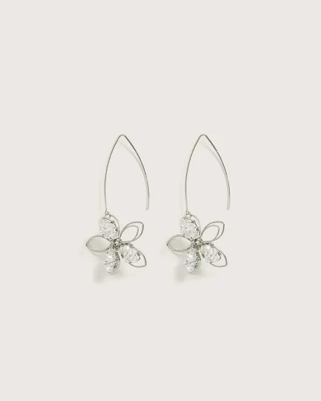 Boucles d'oreilles pendantes avec fleur