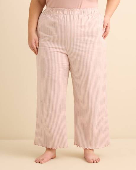 Mid-Flare Ankle-Length Ribbed Pyjama Bottoms - ti Voglio