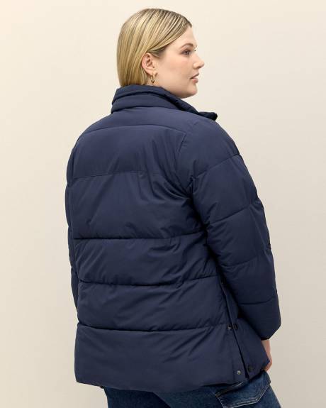 Stretch Puffer Jacket with Removable Hood