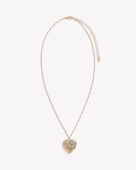 Short Golden Necklace with Heart Pendant