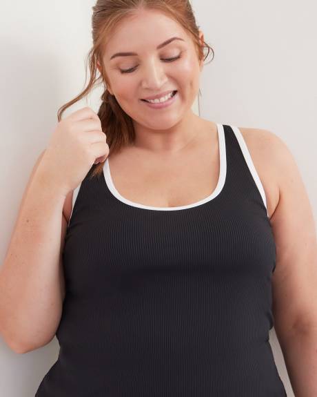 Black Ribbed Tankini - Active Zone