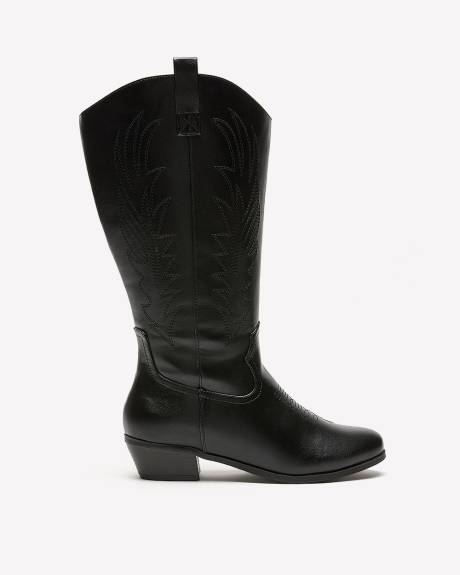 Extra Wide Width, Black Tall Western Boot