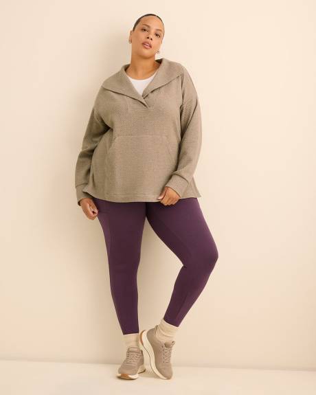 Pull texturé chiné avec col large - Active Zone