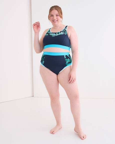 Culotte de maillot taille haute à panneaux contrastants - Active Zone