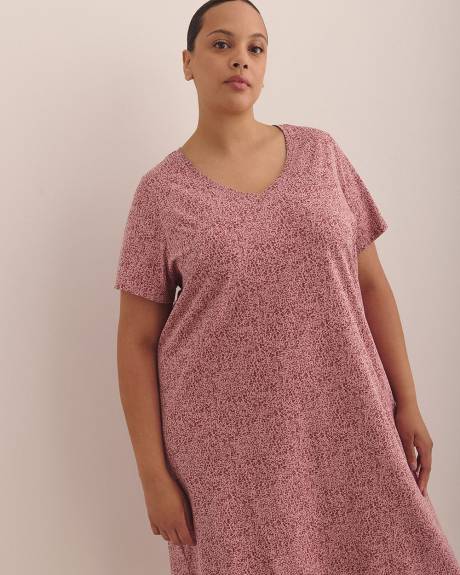 Long Floral Short-Sleeve Sleepshirt - ti Voglio