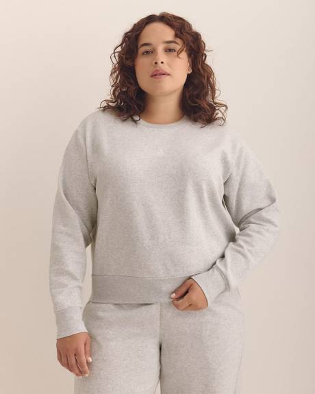 Heather Grey Feel Cozy Sweatshirt with Small Logo - adidas